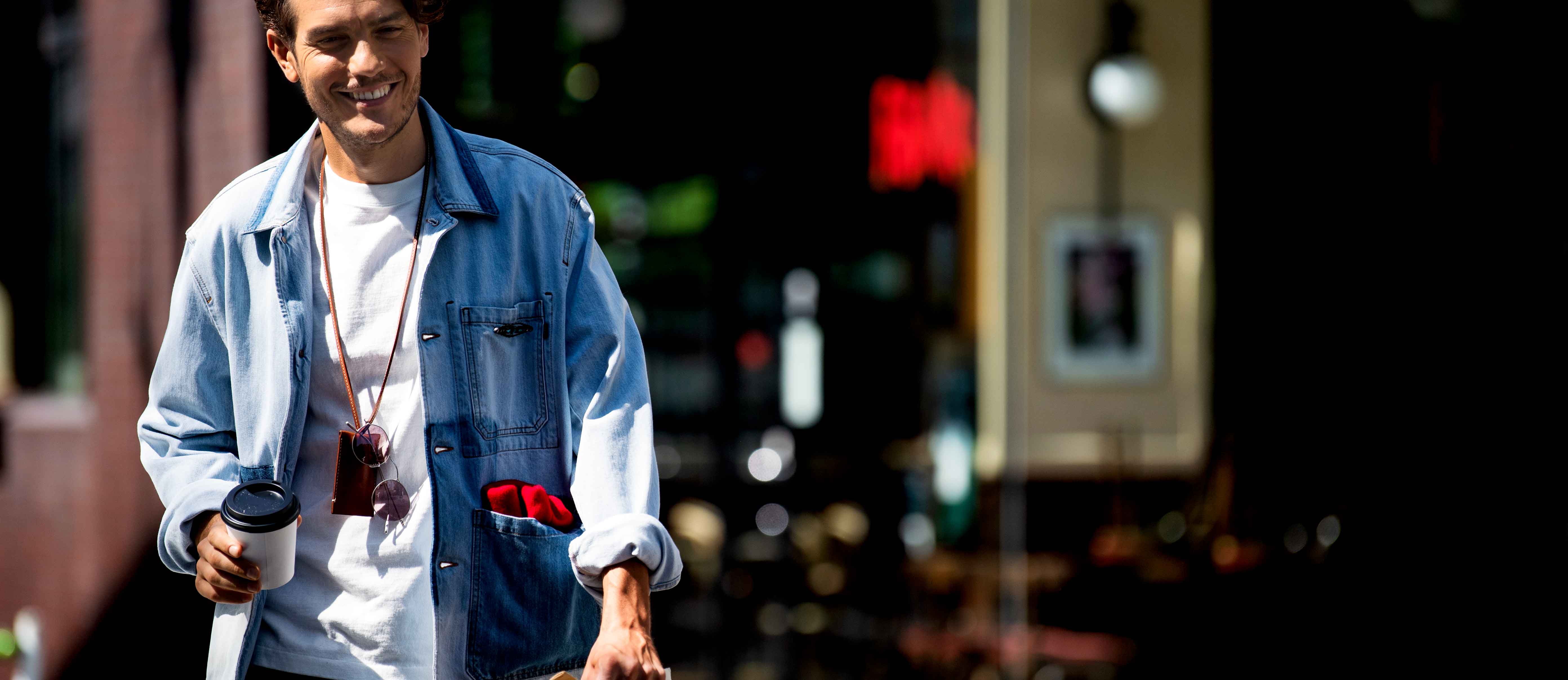 ファッションのインスピレーション 新鮮なメンズ デニム カバーオール 着こなし